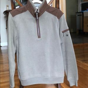 Gray/brown half-zip sweater